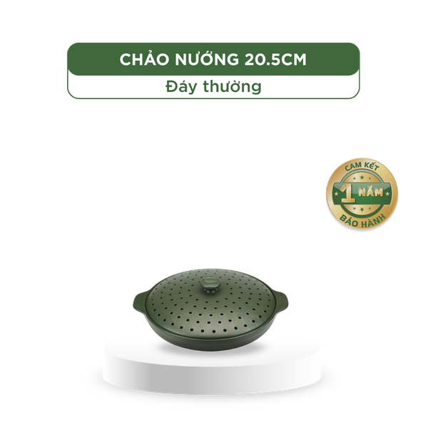 Chảo nướng dưỡng sinh 20.5 cm + nắp có lỗ