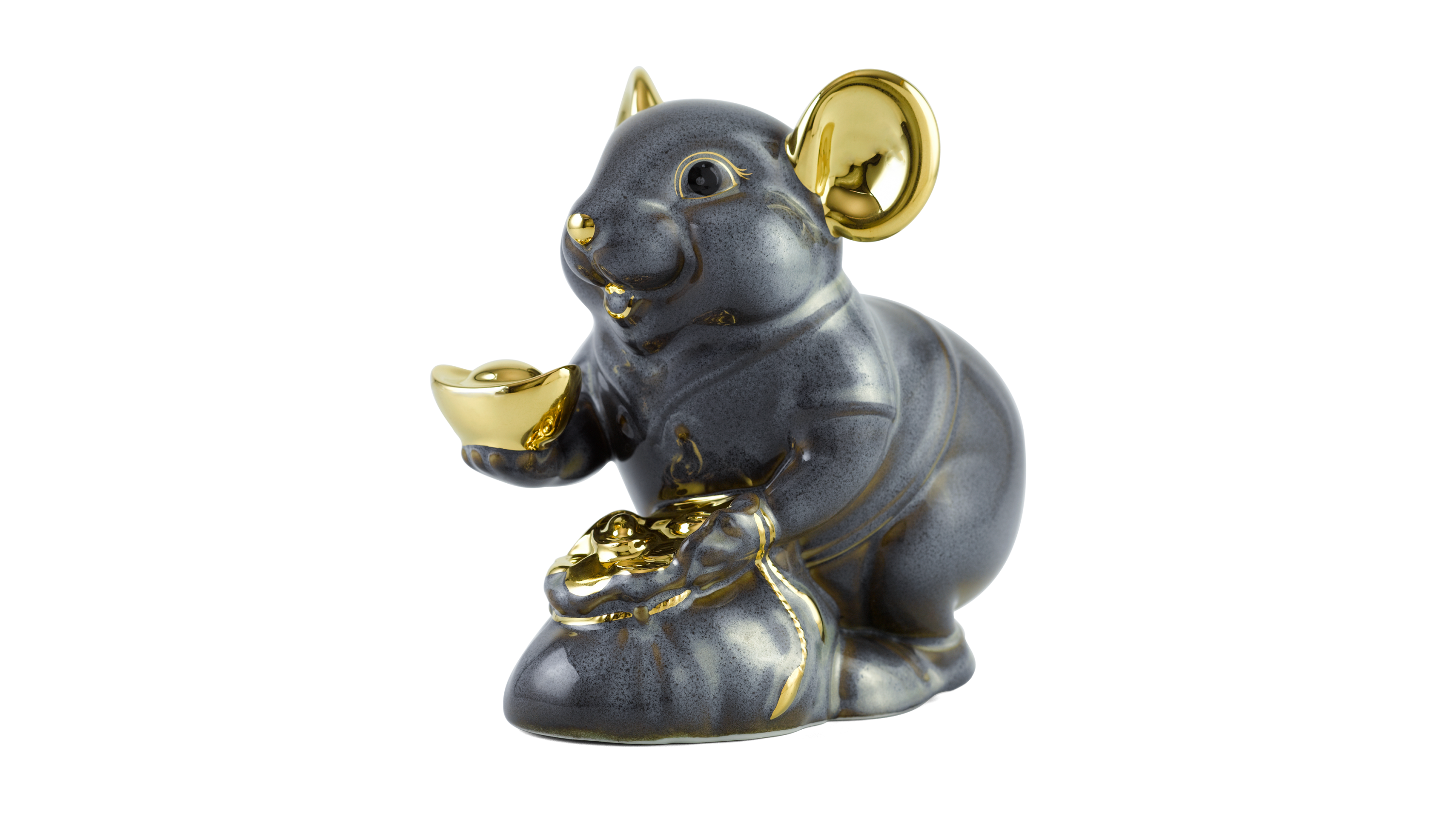 Tượng chuột Phú Quý, tượng chuột sứ Minh Long, quà tặng Tết 2020, tượng chuột minh long