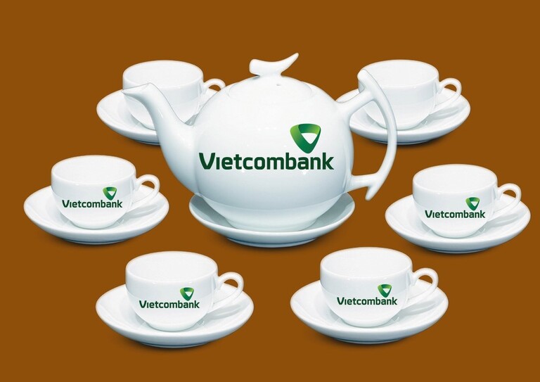 Bộ ấm trà in logo thương hiệu Vietcombank