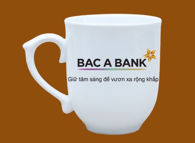 Mẫu ca sứ in logo thương hiệu BAC A BANK