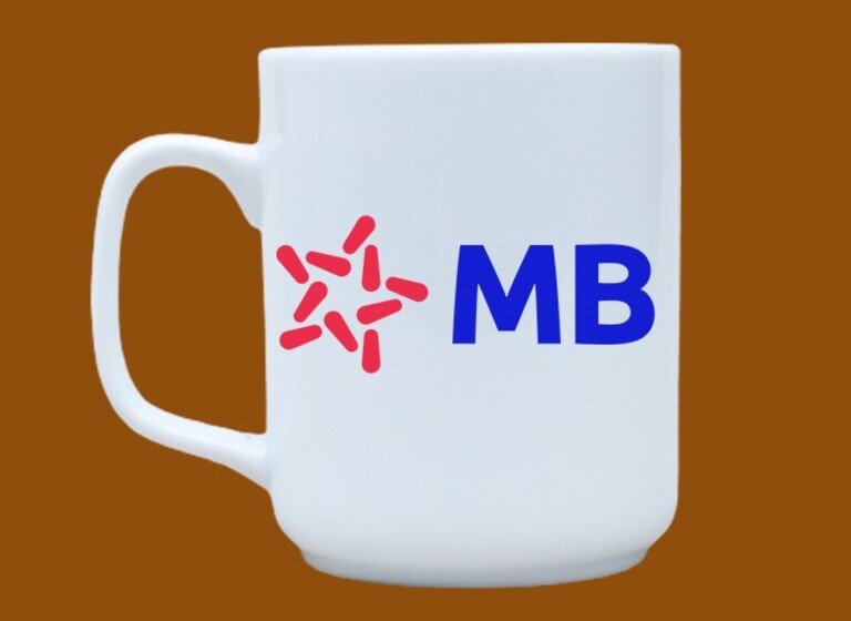 Mẫu ca sứ in logo thương hiệu MB BANK