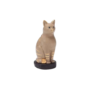 Mèo Đại Cát - Trang trí vàng (17.4 cm) - Nâu Nhạt