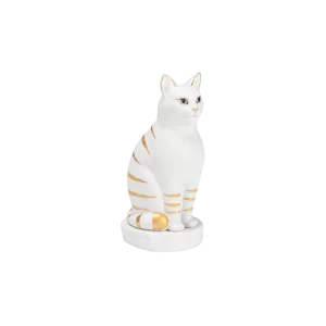 Mèo Đại Cát - Trang trí vàng (17.4 cm) - Trắng