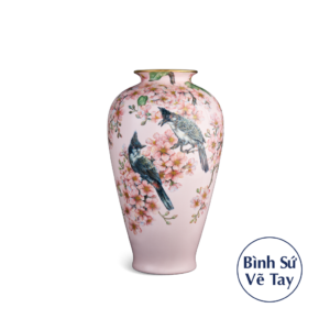 Bình hoa 40 cm - Bằng Lăng Tím & Chim